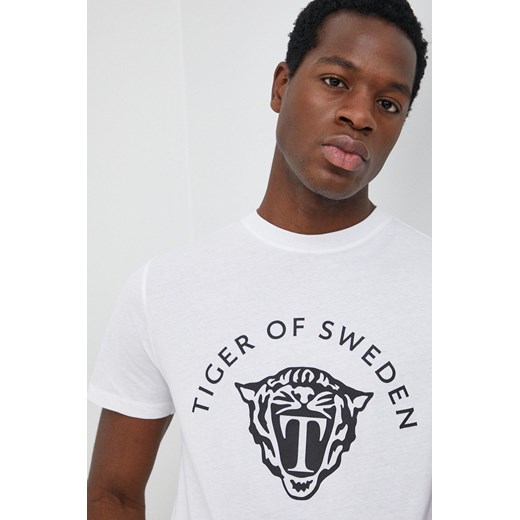 Tiger Of Sweden t-shirt bawełniany kolor biały z nadrukiem Tiger Of Sweden S ANSWEAR.com