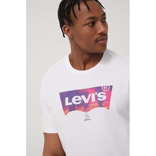 Levi&apos;s t-shirt bawełniany kolor biały z nadrukiem M ANSWEAR.com