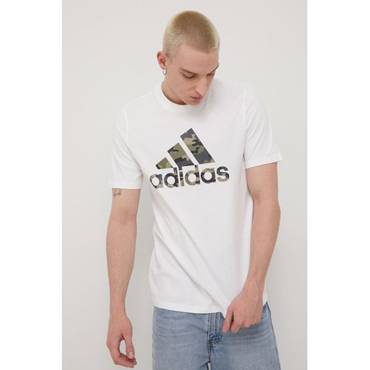 adidas t-shirt bawełniany kolor biały z nadrukiem XXL ANSWEAR.com