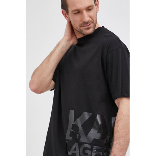 Karl Lagerfeld T-shirt bawełniany kolor czarny z nadrukiem Karl Lagerfeld XL ANSWEAR.com