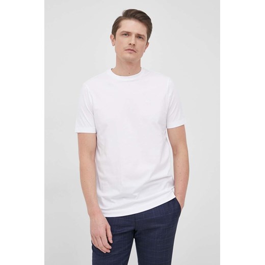 Boss t-shirt bawełniany kolor biały gładki XXL ANSWEAR.com