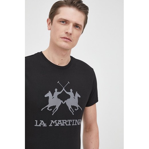 T-shirt męski La Martina z krótkim rękawem z napisami 