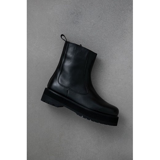 Answear Lab Botki skórzane damskie kolor czarny na platformie Answear Lab 39 okazyjna cena ANSWEAR.com