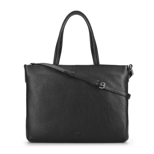 Damska torba na laptopa 13" ze skóry groszkowanej czarna ze sklepu WITTCHEN w kategorii Torby na laptopa - zdjęcie 135118260