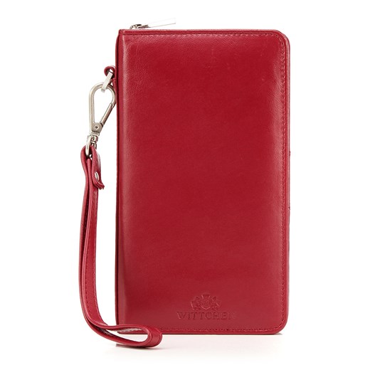 Damski portfel skórzany z kieszenią na telefon czerwony ze sklepu WITTCHEN w kategorii Portfele damskie - zdjęcie 135119574