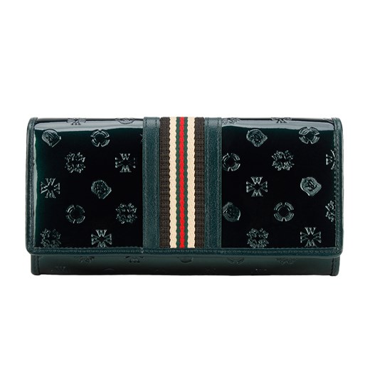 Damski portfel z lakierowanej skóry z monogramem i tasiemką ze sklepu WITTCHEN w kategorii Portfele damskie - zdjęcie 135119640