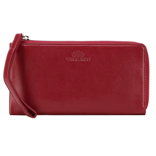 Damski portfel ze skóry duży z uchwytem czerwony ze sklepu WITTCHEN w kategorii Portfele damskie - zdjęcie 135119732