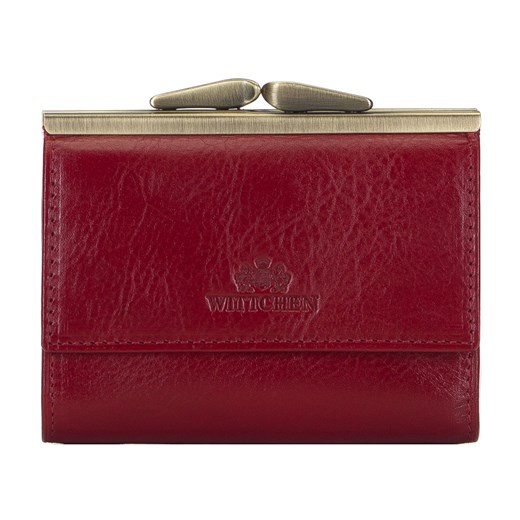 Damski portfel ze skóry na bigiel mały ciemny czerwony ze sklepu WITTCHEN w kategorii Portfele damskie - zdjęcie 135119772