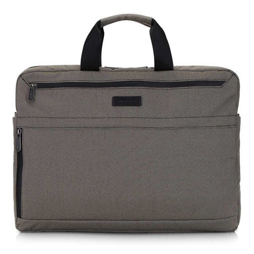Męska torba na laptopa 17” z boczną kieszenią duża beżowo-czarna ze sklepu WITTCHEN w kategorii Torby na laptopa - zdjęcie 135124942