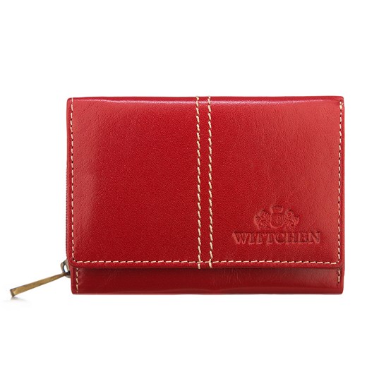 Skórzana portmonetka damska czerwona ze sklepu WITTCHEN w kategorii Portfele damskie - zdjęcie 135128130