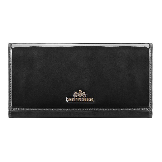 Duży portfel damski ze skóry lakierowanej czarny ze sklepu WITTCHEN w kategorii Portfele damskie - zdjęcie 135128152