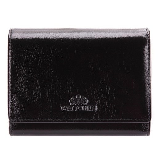 Damski portfel ze skóry średni czarny ze sklepu WITTCHEN w kategorii Portfele damskie - zdjęcie 135128214