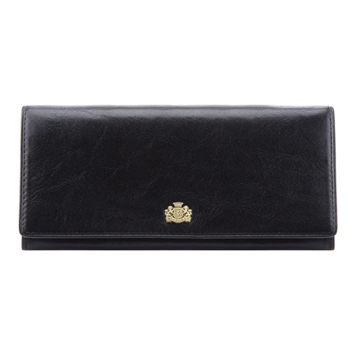 Damski skórzany portfel z herbem poziomy czarny ze sklepu WITTCHEN w kategorii Portfele damskie - zdjęcie 135128802