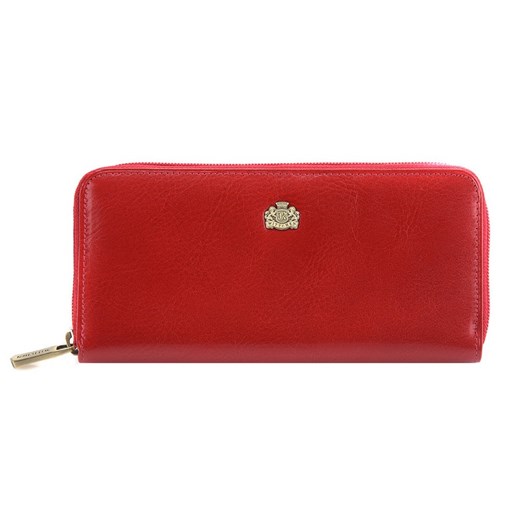 Damski portfel ze skóry z herbem na zamek czerwony ze sklepu WITTCHEN w kategorii Portfele damskie - zdjęcie 135128932