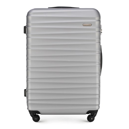 Duża walizka z ABS-u z żebrowaniem szara ze sklepu WITTCHEN w kategorii Walizki - zdjęcie 135139450