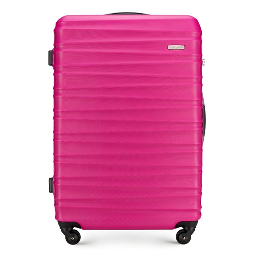 Duża walizka z ABS-u z żebrowaniem różowa ze sklepu WITTCHEN w kategorii Walizki - zdjęcie 135139451
