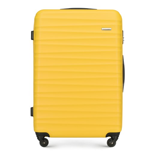 Duża walizka z ABS-u z żebrowaniem żółta ze sklepu WITTCHEN w kategorii Walizki - zdjęcie 135139452
