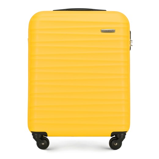 Walizka kabinowa z ABS-u z żebrowaniem żółta ze sklepu WITTCHEN w kategorii Walizki - zdjęcie 135139663