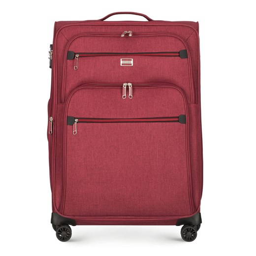 Średnia walizka z kolorowym suwakiem bordowa ze sklepu WITTCHEN w kategorii Walizki - zdjęcie 135140590