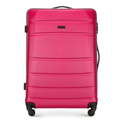 Duża walizka z ABS-u żłobiona różowa ze sklepu WITTCHEN w kategorii Walizki - zdjęcie 135140761