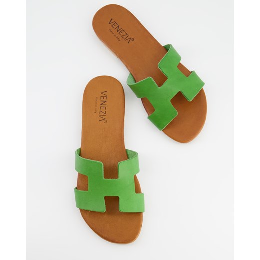 VENEZIA Skórzane klapki - H VIT VERDE Venezia 39 Venezia