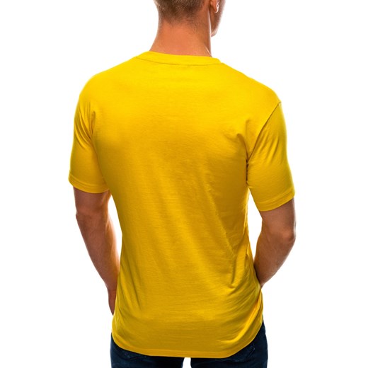 T-shirt męski z nadrukiem 1569S - żółty Edoti.com XXL Edoti.com