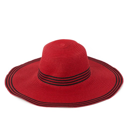 Kapelusz na lato w paseczki szaleo czerwony kapelusz