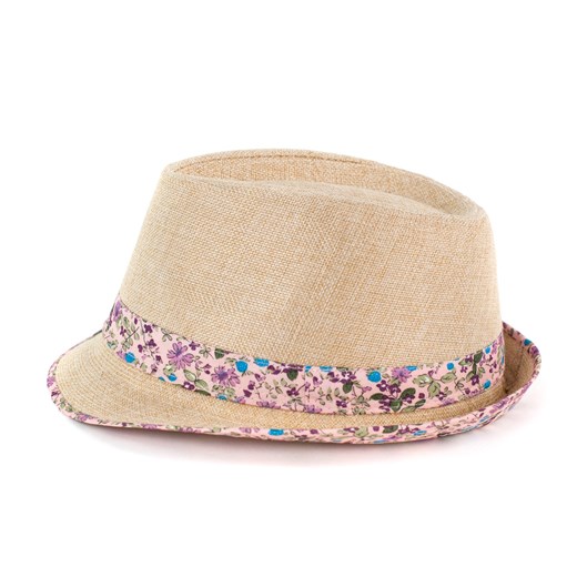 Letni kapelusz trilby - szalone wzory szaleo bezowy abstrakcyjne wzory