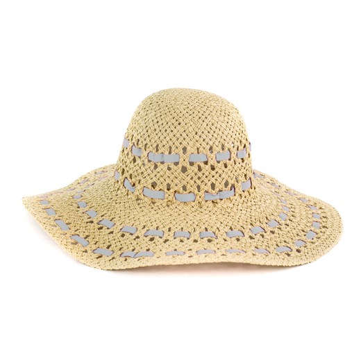 Naturalny, elegancki kapelusz na lato szaleo bezowy elegancki
