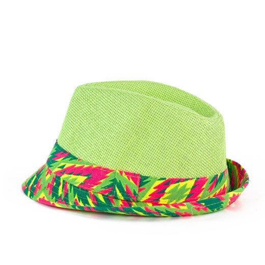 Kapelusz trilby - ostre zygzaki szaleo zielony kapelusz