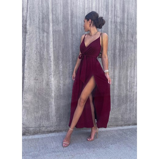 Sukienka maxi burgundowa M/L M/L Klenzis