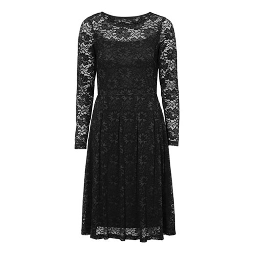 Sukienka czarny halens-pl czarny ażurowe