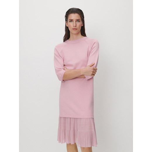 Reserved - Dzianinowa sukienka - Różowy Reserved L Reserved