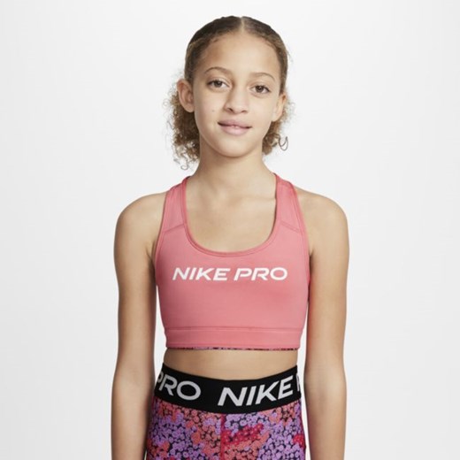 Dwustronny stanik sportowy z nadrukiem dla dużych dzieci (dziewcząt) Nike Nike M Nike poland