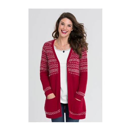 Sweter czerwony/złamana biel cellbes fioletowy miękkie