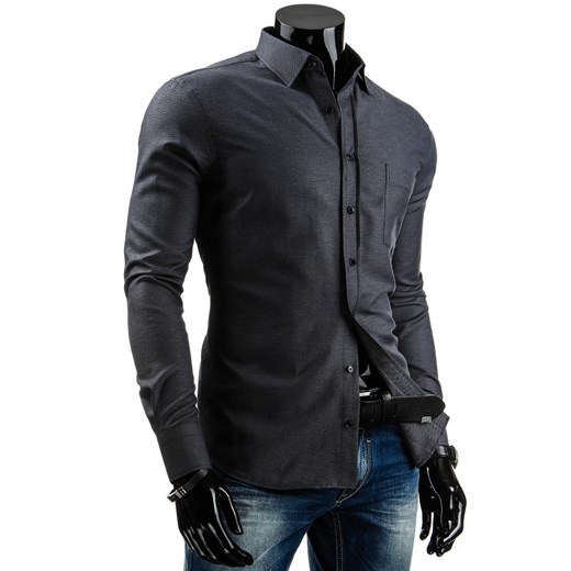 Koszula z długim rękawem (dx0637) dstreet czarny bawełniane