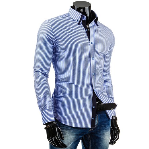 Koszula z długim rękawem (dx0639) dstreet niebieski bawełniane