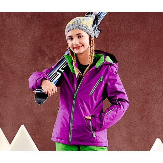 Kurtka narciarska, lila-jasnozielona tchibo fioletowy kurtki