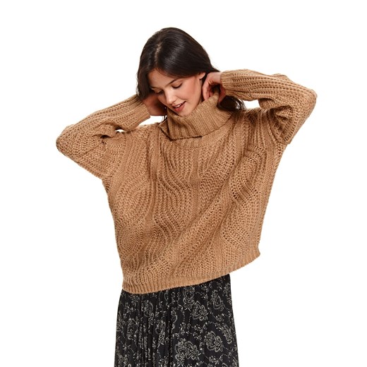 Sweter z golfem we wzory Top Secret L okazyjna cena Top Secret