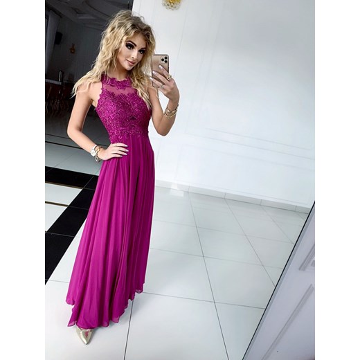 Sukienka Bugatti Długa Fioletowa Madelinefashion OS madelinefashion.pl