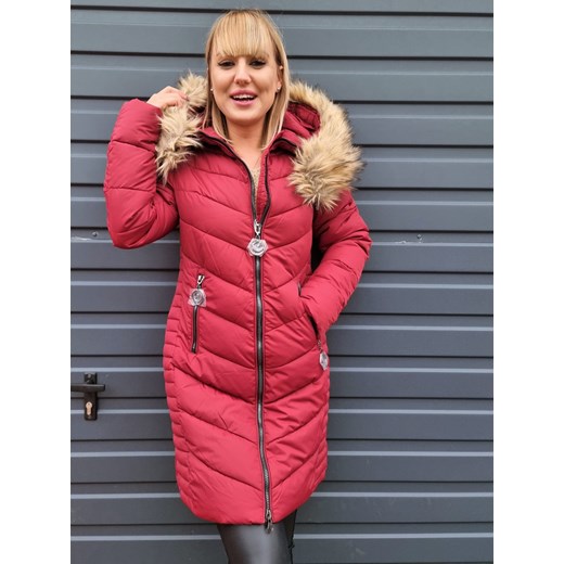 Kurtka Zimowa Bordowa Garoff Madelinefashion OS promocyjna cena madelinefashion.pl