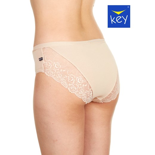 Figi damskie 2pak klasyczne z koronką cieliste Key M Happy Face
