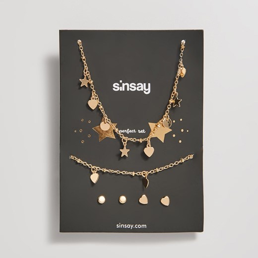 Sinsay - Komplet biżuterii - Beżowy Sinsay Jeden rozmiar okazja Sinsay