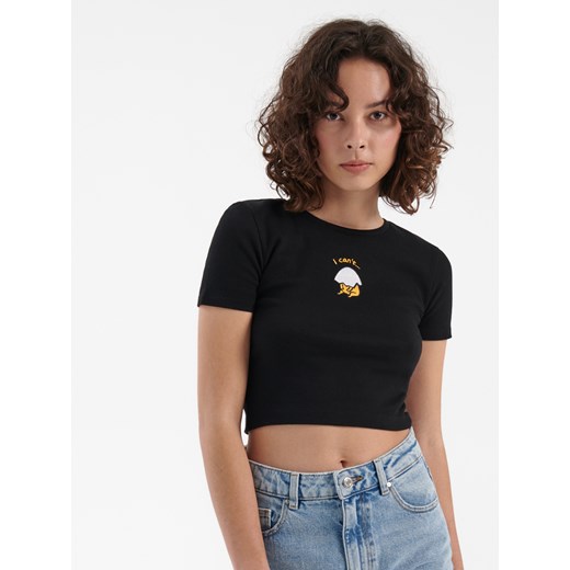 Krótka koszulka Gudetama - Czarny House XL House