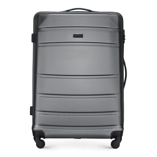 Duża walizka z ABS-u żłobiona szara ze sklepu WITTCHEN w kategorii Walizki - zdjęcie 135437772