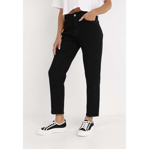 Czarne Jeansy Mom Fit Agine M Born2be Odzież
