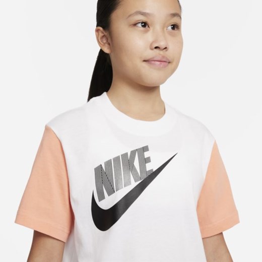 Luźny T-shirt dla dużych dzieci (dziewcząt) Nike Sportswear Essential - Biel Nike M Nike poland
