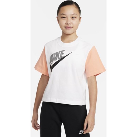 Luźny T-shirt dla dużych dzieci (dziewcząt) Nike Sportswear Essential - Biel Nike L Nike poland