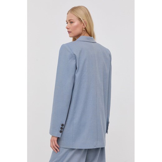 Gestuz marynarka z domieszką lnu oversize gładka Gestuz 38 ANSWEAR.com