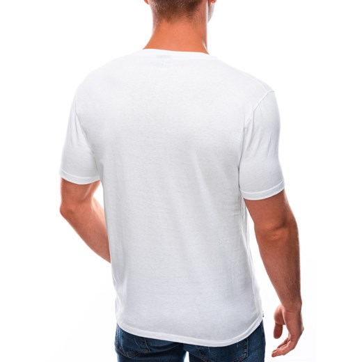 T-shirt męski z nadrukiem 1589S - biały Edoti.com XL Edoti.com